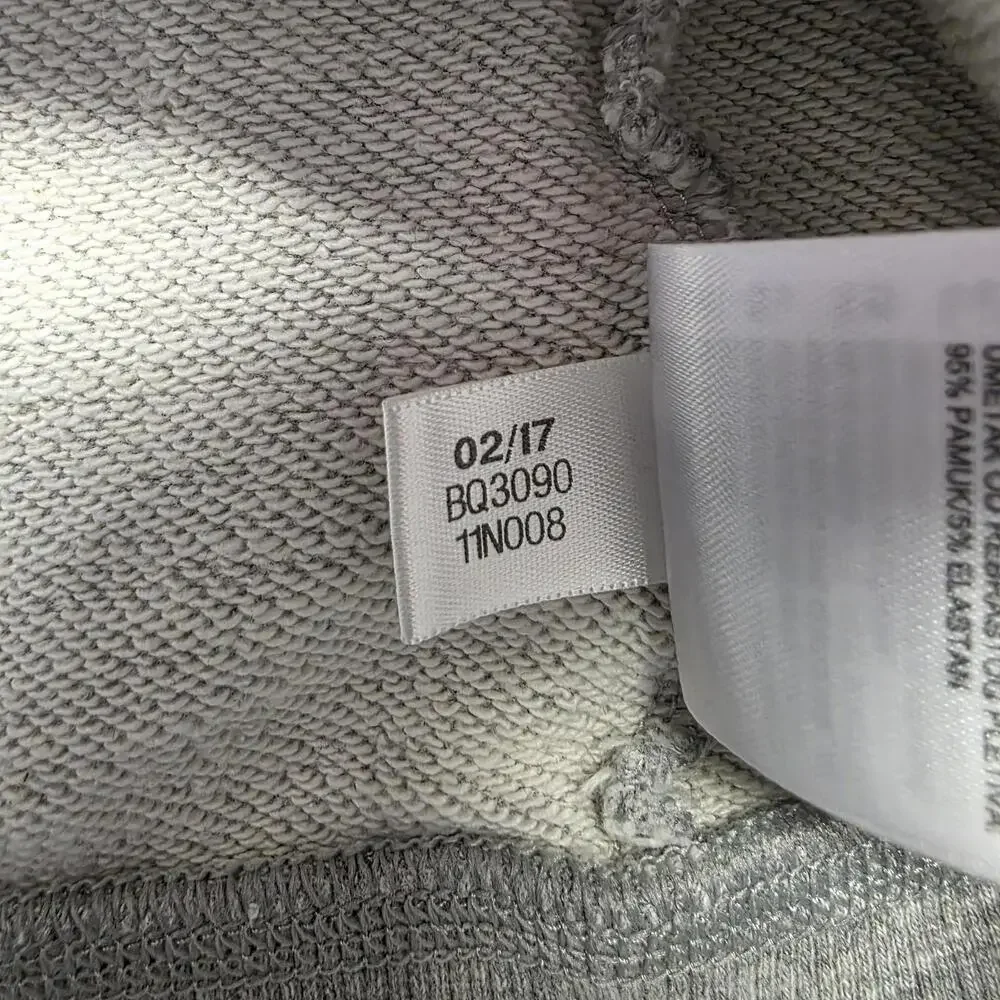 Adidas Hoodie Mens Small‎ Gray Full Zip Trefoil Logo Sweatshirt BQ3090 Classic